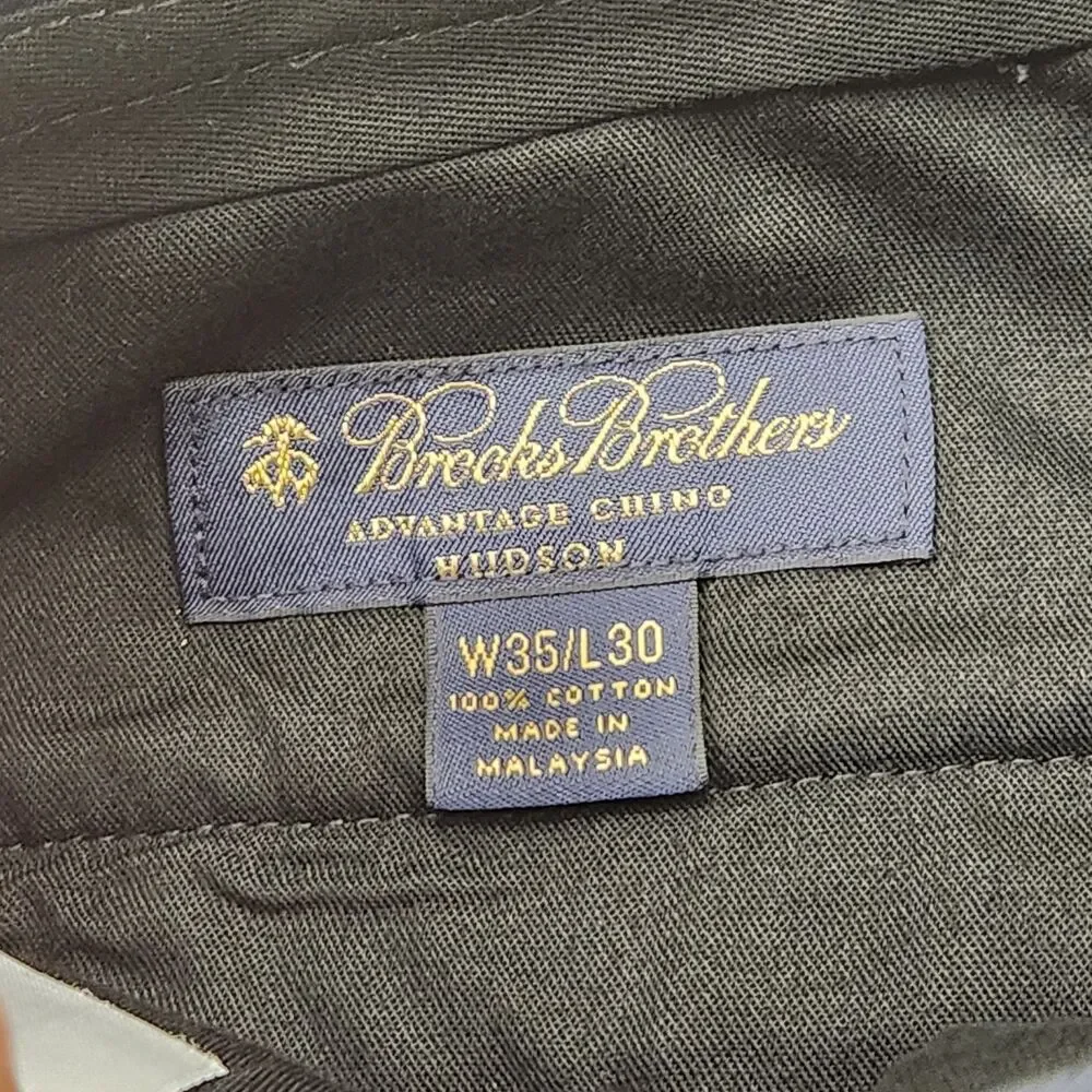 NWT Brooks Brothers Hudson Advantage Chino Pants Men's 35x30 Navy Straight Flat